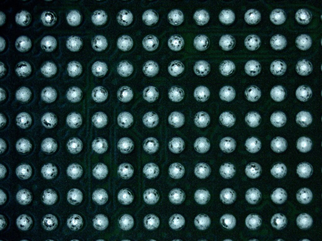 Actual BGA inspection photograph from a supplied third-party file. Sample evidence; not a current offer or evidence for another lot.